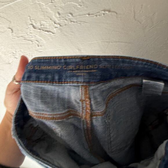 Chico’s So Slimming Girlfriend Skinny Jeans Button Hem Blue Denim Size‎ 8 - Picture 6 of 9